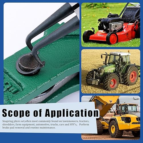 Miniatura 7 de Glarks Juego de 225 alicates de anillo de presión resistentes, alicates de mandíbula rectos y doblados y anillos de retención de clip interno