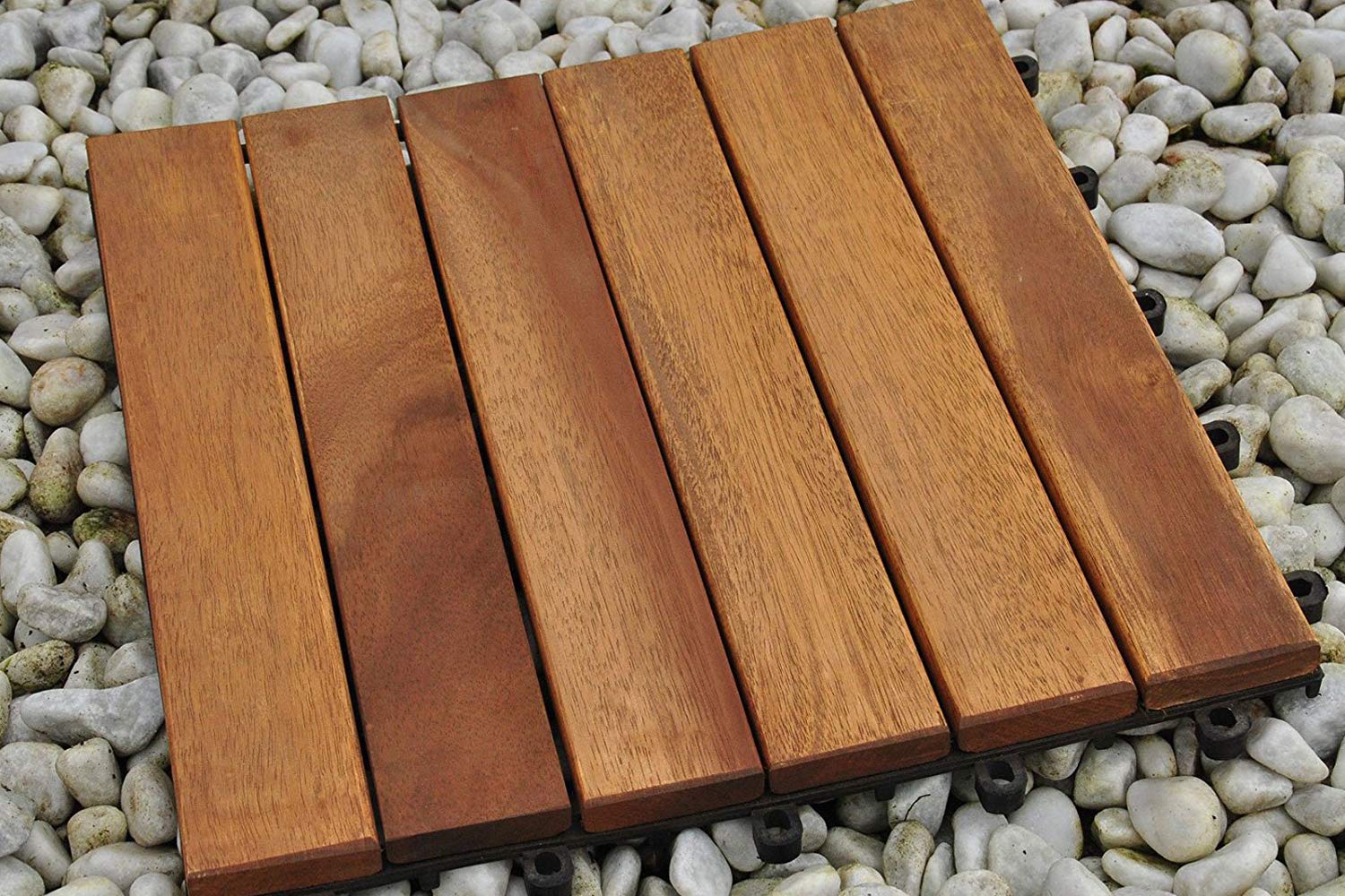 SAM Terrassenfliese 01, Akazienholz, geölt, 44 Fliesen für 4m², 30x30cm | Bodenbelag, Garten- Klickfliesen