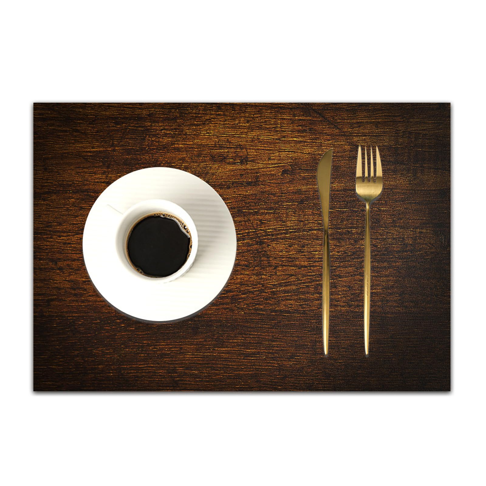 DASNK Table Mats Set of 4 Woven Vinyl Place Mats for Dinner Table Washable & Durable Indoor/Outdoor Use Table Accessories,Wooden decor, old vintage antique wood oak rustic background floor cr,12x18in