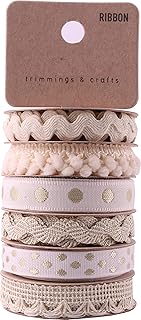 Cream Ribbon - Ribbons for Crafts Assorted Ribbon for Hair Cute Polka Do...