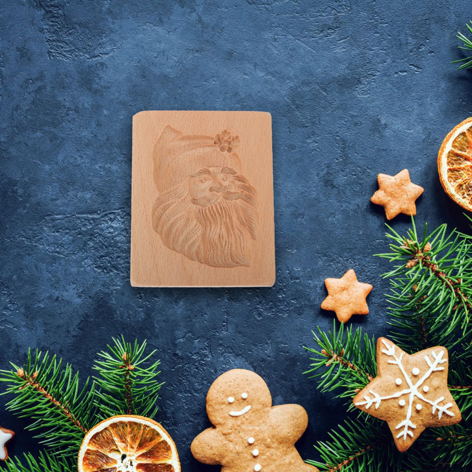 Amosfun 3 Pièces emporte-pièce en bois fondant maison diplômé Pâtisserie empreneurs à biscuits gâteau emporte piece pere noel moule gateau noel moule de Noël sur le thème de noël