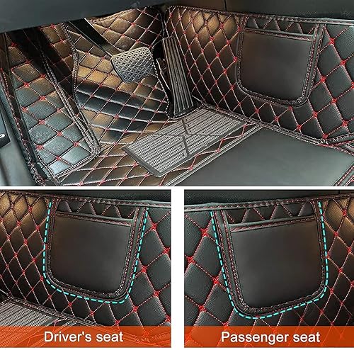 Miniatura 5 de Tapetes personalizables para suelo de automóvil, cobertura completa frontal y trasera, cuero PU con patrón de diamante, todos los climas, para SUV,