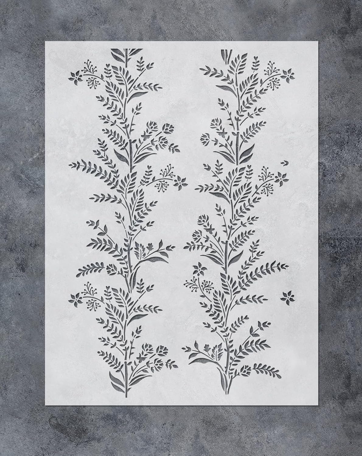 GSS Designs Floral Botanical Stencil 16x24Inch Intricate Branch Pattern for Wall Furniture Craft Reusable Leaf Painting Template for Home Decoration