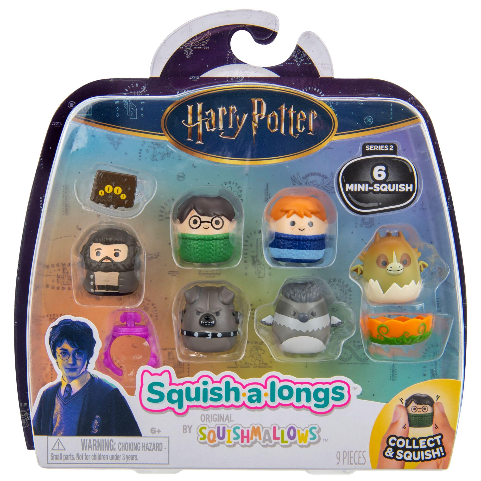 Squish-a-longs “Harry Potter” Mini-Squish + Accessory 6-Pack - Hagrid’s Creatures, Norbert, Fluffy, Buckbeak with accessories and more - Image 2