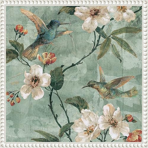 Miniatura 13 de Amanti Art Lienzo enmarcado para pared, 30 x 30 pulgadas, diseño floral de pájaros de una pluma II por Renee Campbell, lienzo enmarcado para pared,