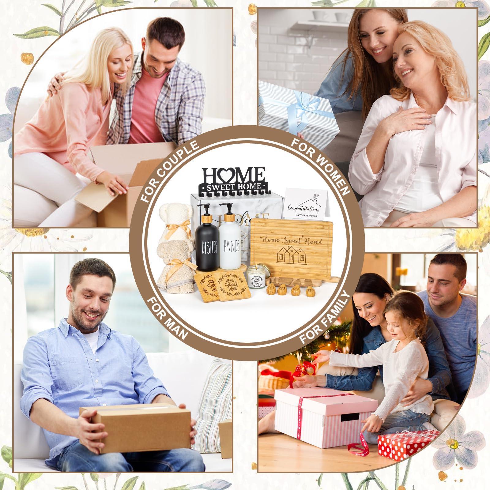 Regalos de inauguración de la casa, cestas de regalo de inauguración de la casa para parejas, propietarios de viviendas, clientes, mujeres, agentes inmobiliarios, regalos de cierre para compradores de
