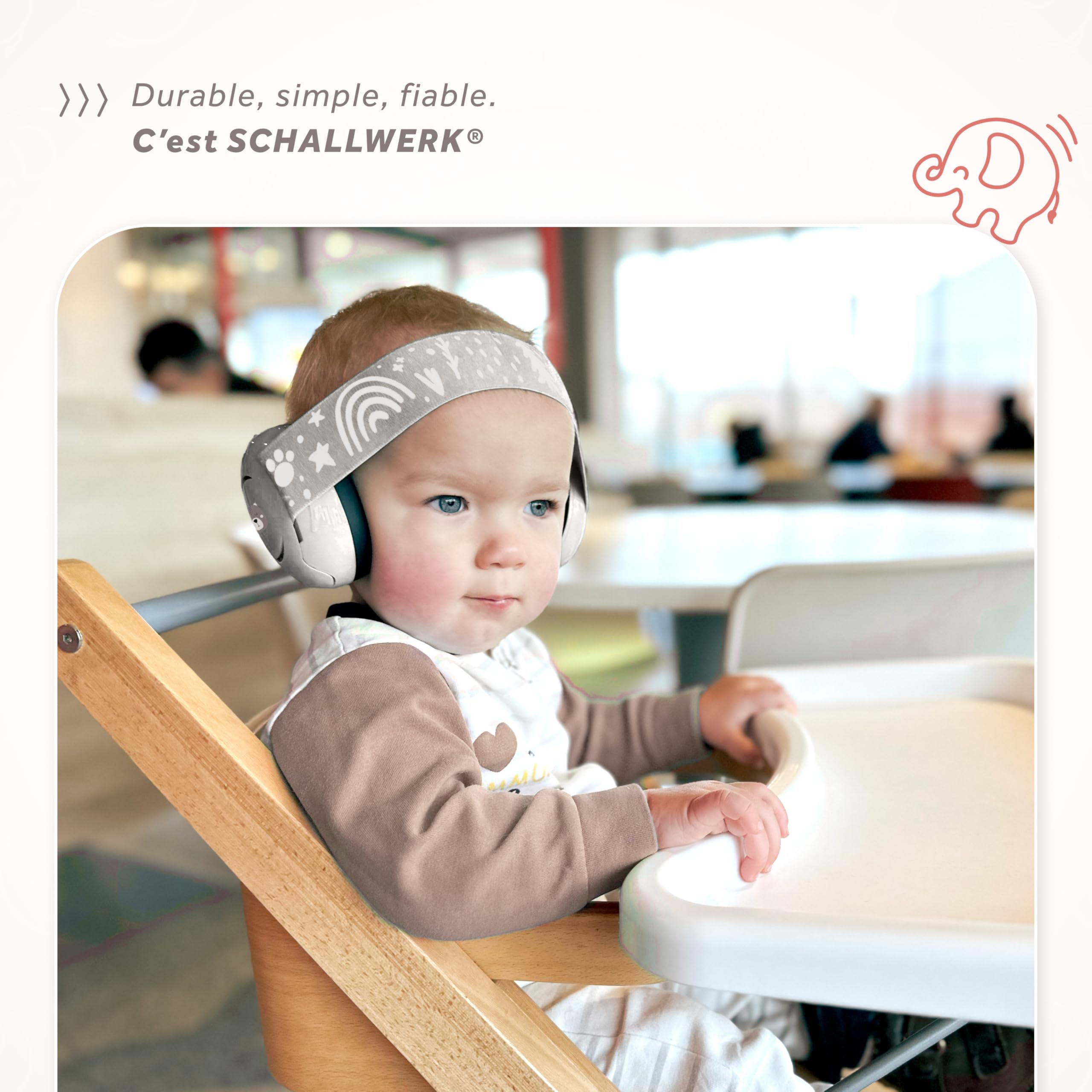 Schallwerk ® Mini+ Casque Anti Bruit Bebe - Protection Auditive de 0 à 36 Mois - Casque Anti-bruit pour Enfant & Bébé - Certifié CE - Protection Anti Bruit Enfant, Avion