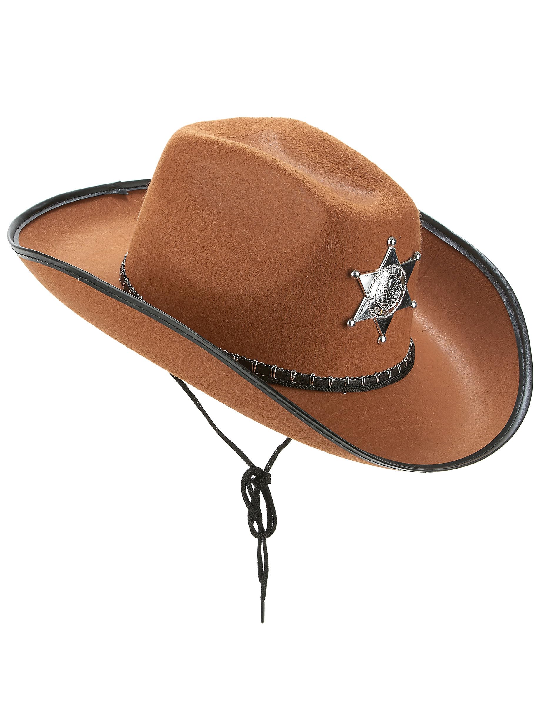 CHAPEAU COWBOY ÉTOILE SHÉRIF MARRON ADULTE
