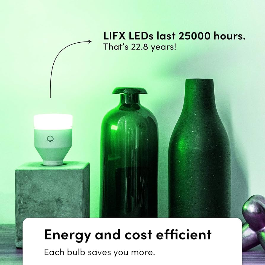 LIFX Color, A19 1100 lumens, Wi-Fi Smart LED Light Bulb