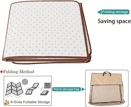Miniatura 3 de MYOYAY Tapete grande de tatami japonés de 71 x 71 pulgadas, grande, transpirable, para dormir, plegable, de ratán, antideslizante, con costuras de
