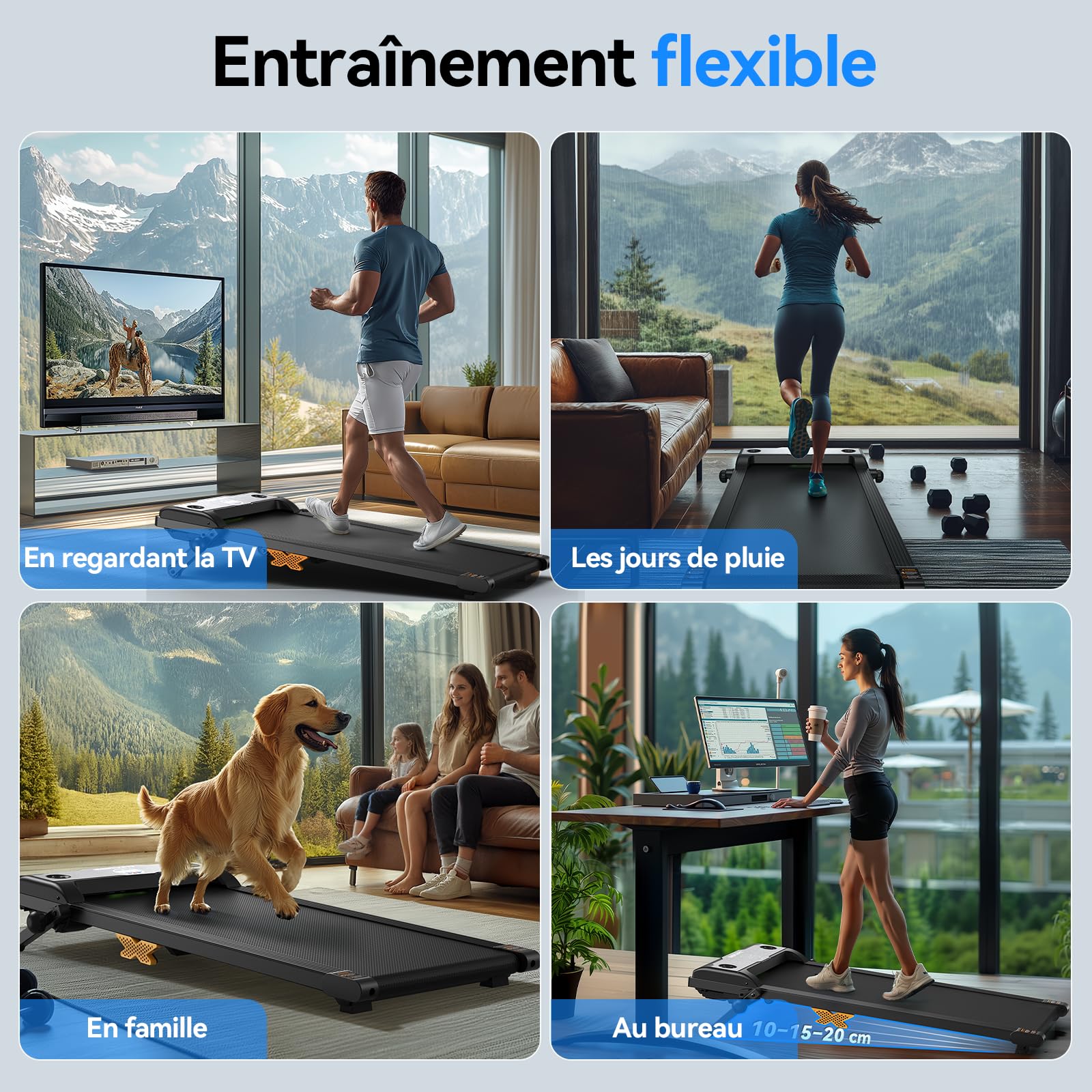 Tapis de Course Walking Pad avec Pente 12% - Mini Treadmill Silencieux Motorisé Electrique 6KM/H avec Télécommande