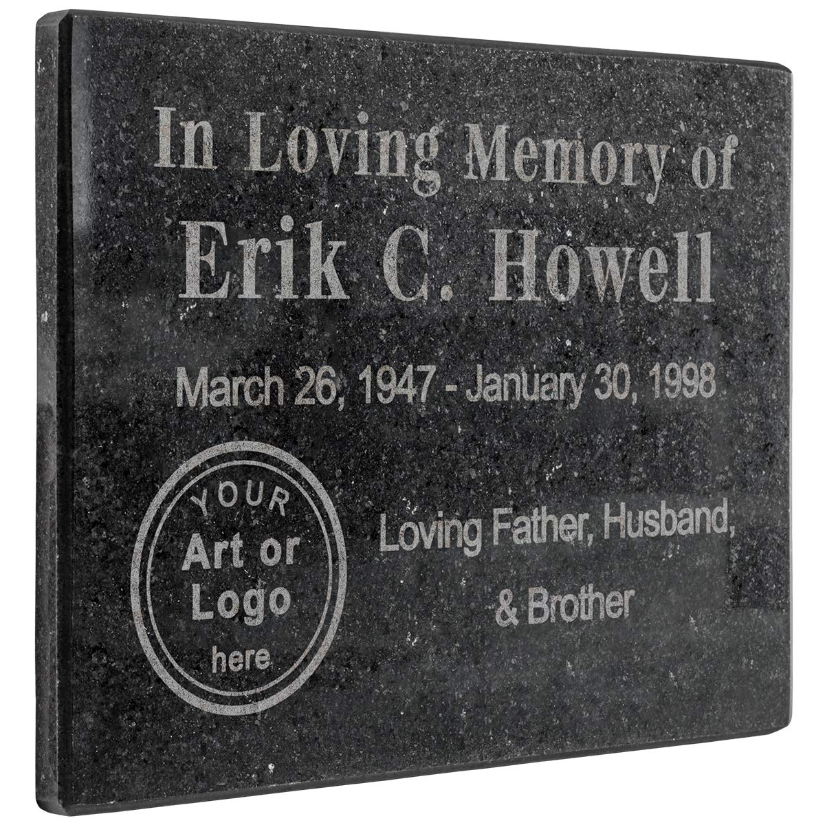 PlaqueMaker 8x6x0.4 Personalized Granite Stone