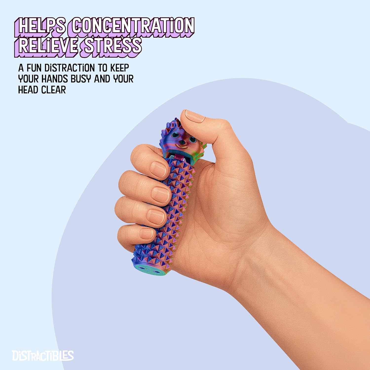 Hedgy - The Hedgehog Sensory Pain Stim Fidget Clicker, Spike Textured for Stress Relief, Focus and Concentration (Neon Harmony)