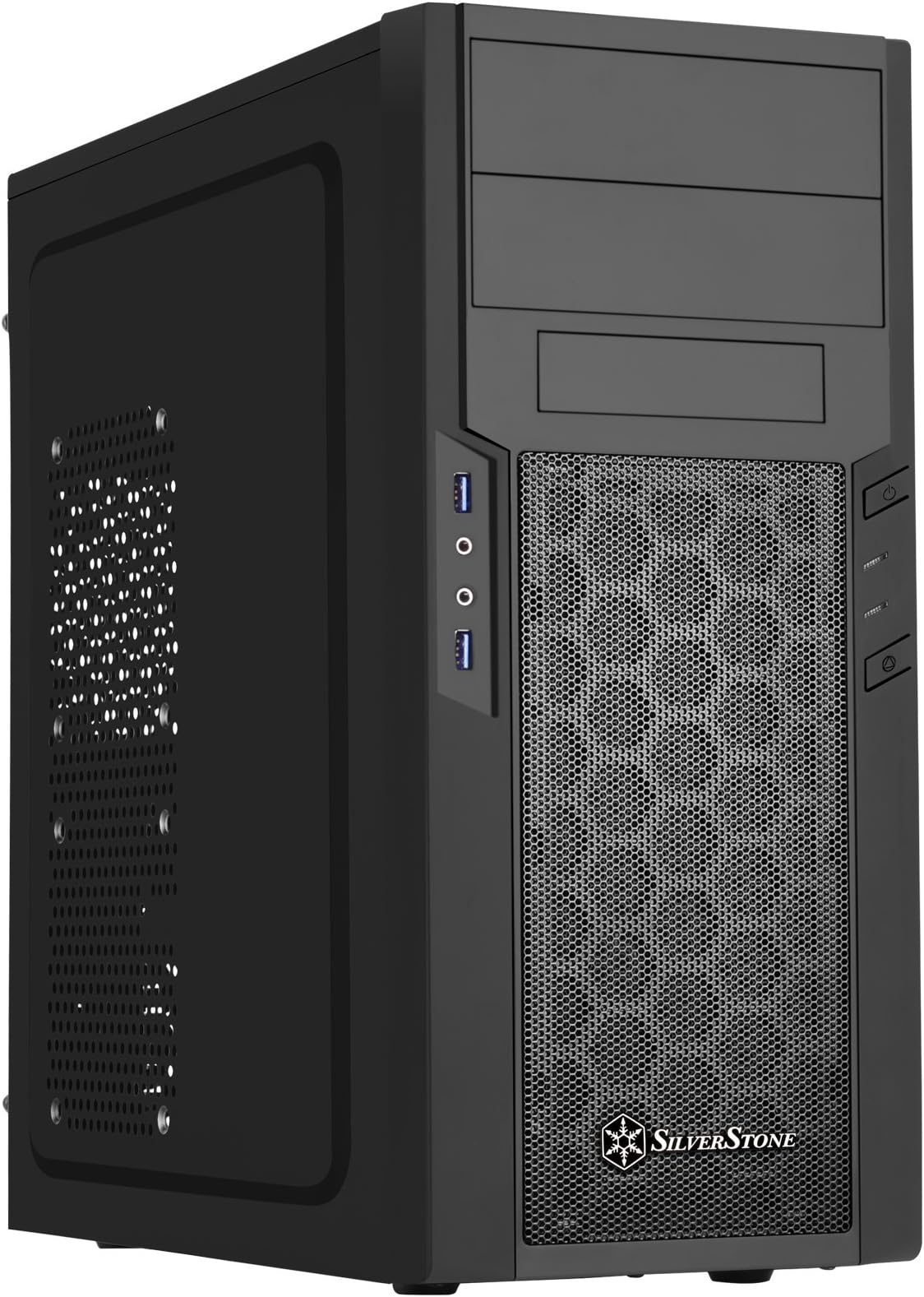 Technology SST-PS13B - Precision Midi Tower ATX Silent Computer Case, with Window, black