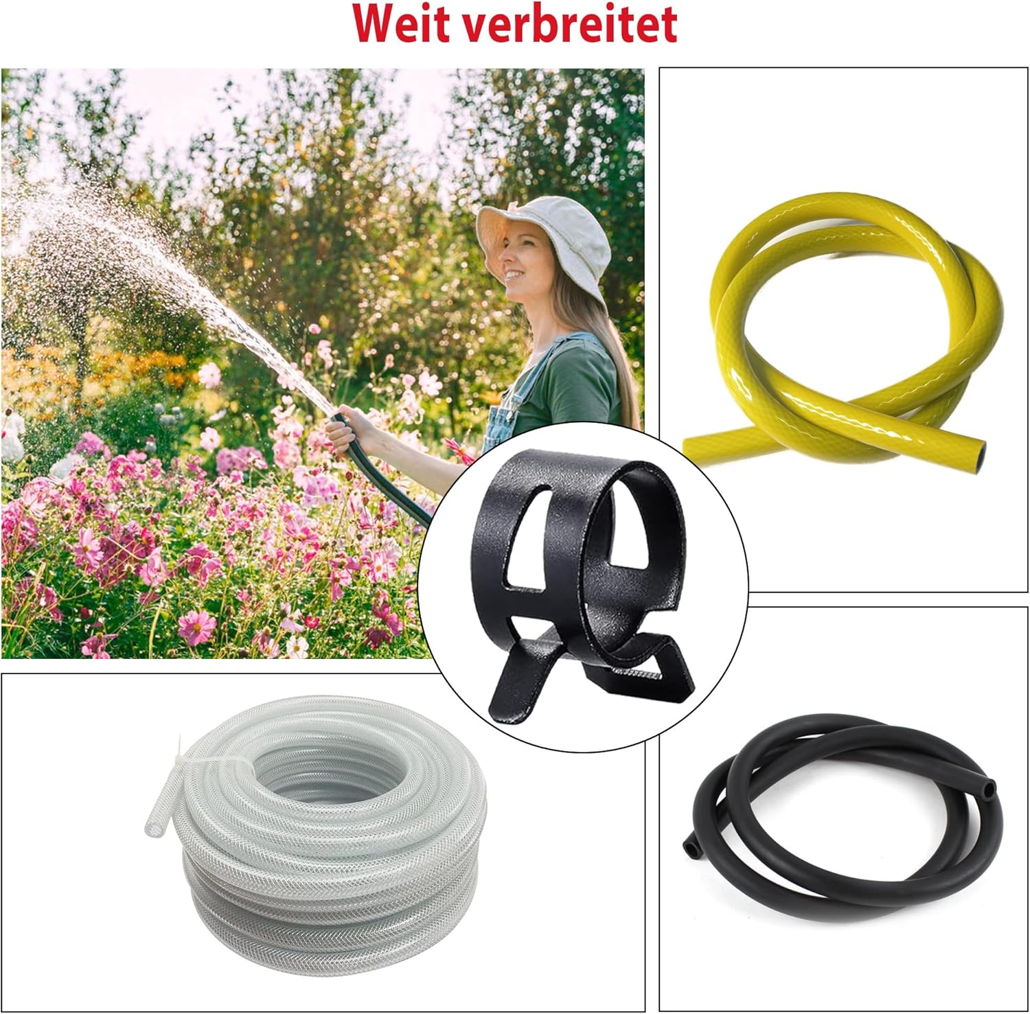 Set of 300 Hose Clips for Car: 10 Sizes Hose Clamp Spring Band Clamps 5-18 mm with Hose Clamp Pliers Fuel Line Repair Kit