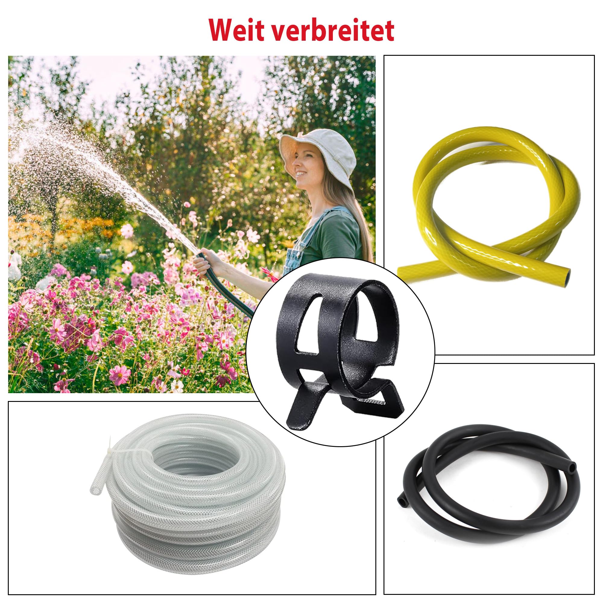300 Stück Schlauchschellen Set KFZ: Schlauchklemme Federbandschellen 5-18mm mit Einer Schlauchklemme Zange Kraftstoffleitung Reparaturset 10 Größen