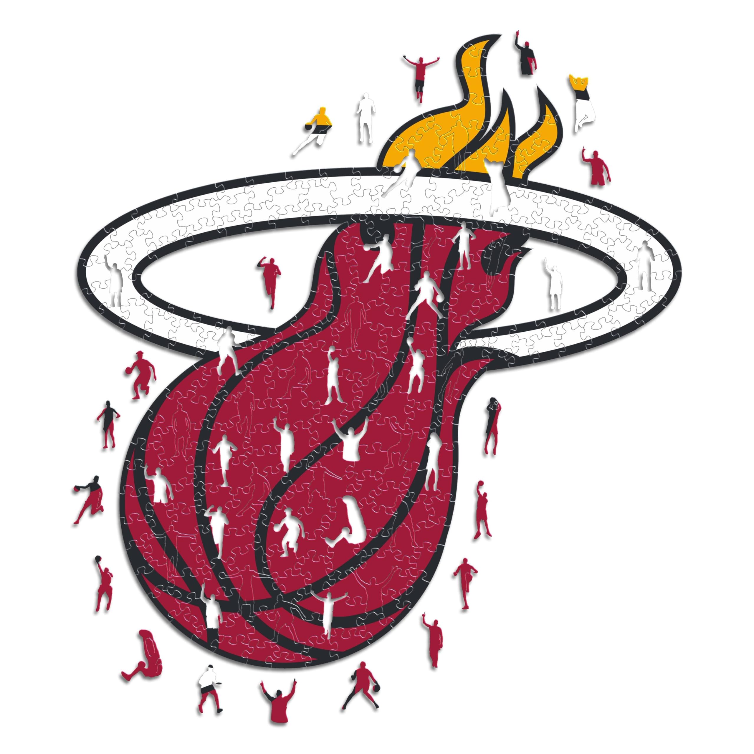 Iconic Puzzles - Miami Heat, Logo, Wooden Puzzle officially licensed NBA, 100% sustainable, size L, 500 Pcs