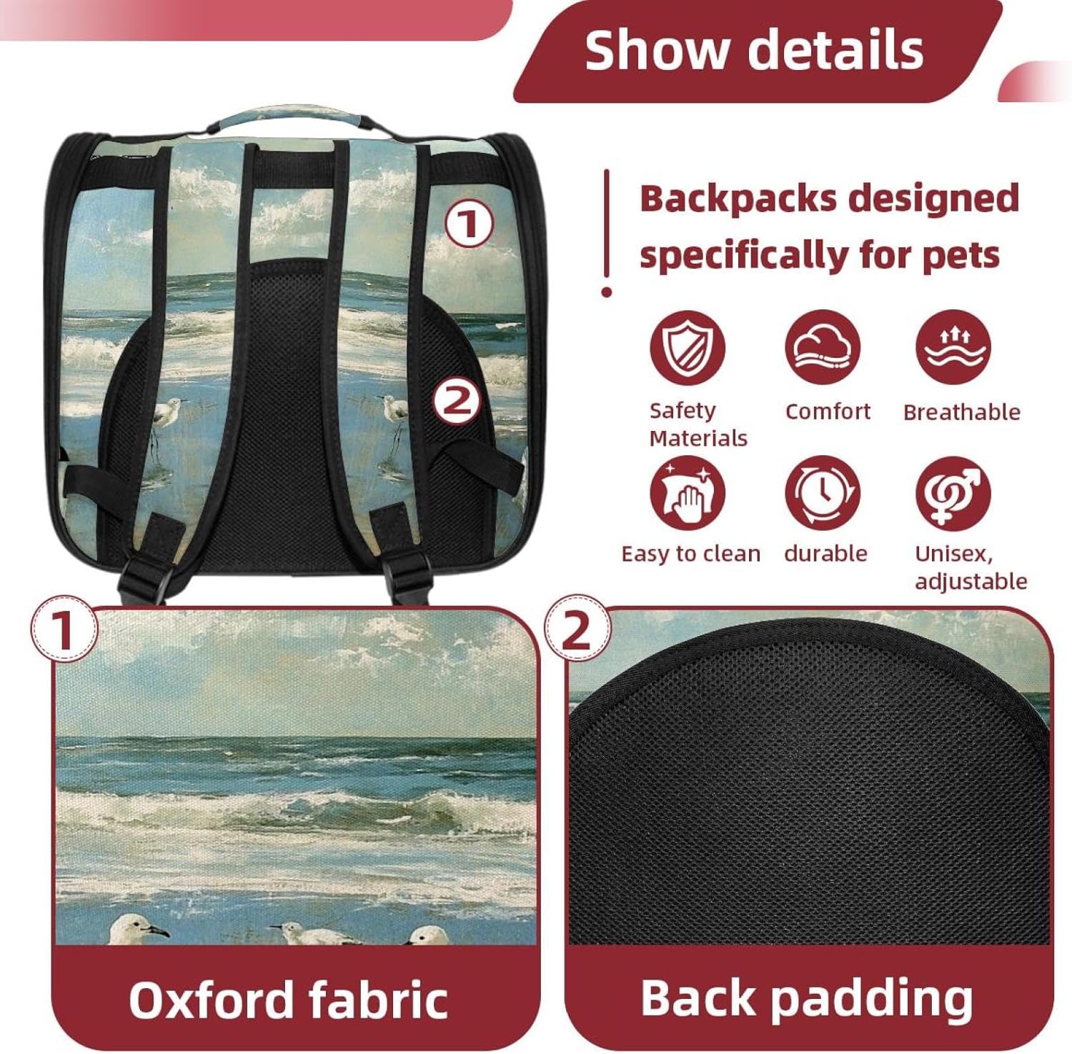 Beach Birds East Coast Ocean (2) Pet Carrier Soft Sided Carrier for Small Medium Cats Dogs