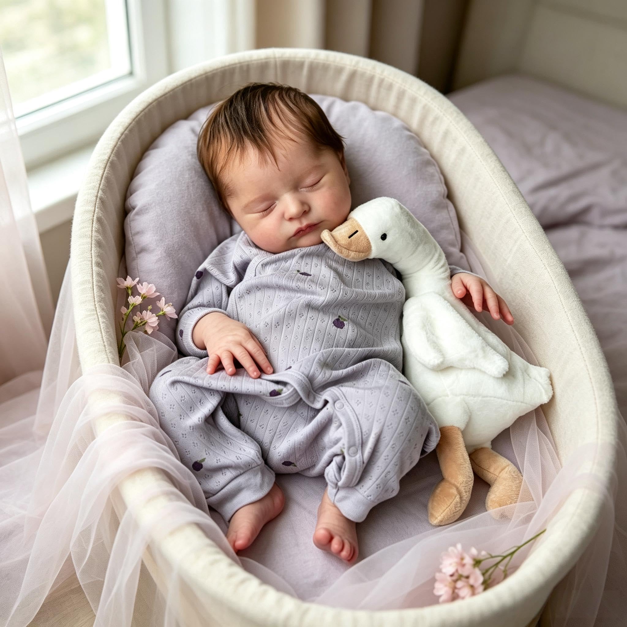 RXDOLL Reborn Baby Vollvinyl Lebensecht Mädchen 50 cm Reborn Baby Puppe Wie Echt, Realistische Babypuppe Mädchen Vollsilikon, Reborn Puppen Lebensechte Mit Zubehör