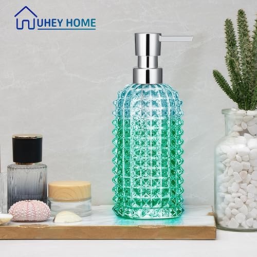 Miniatura 6 de Dispensador de jabón de manos de vidrio con bomba para cocina y baño, dispensador de jabón líquido recargable de 11 onzas