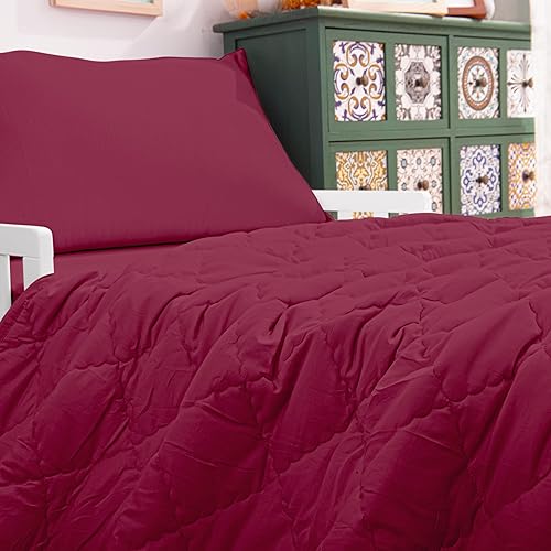 Vista 297 de NTBAY Juego de ropa de cama para niños pequeños, juego de ropa de cama suave y transpirable de 4 piezas para niños y niñas, incluye edredón