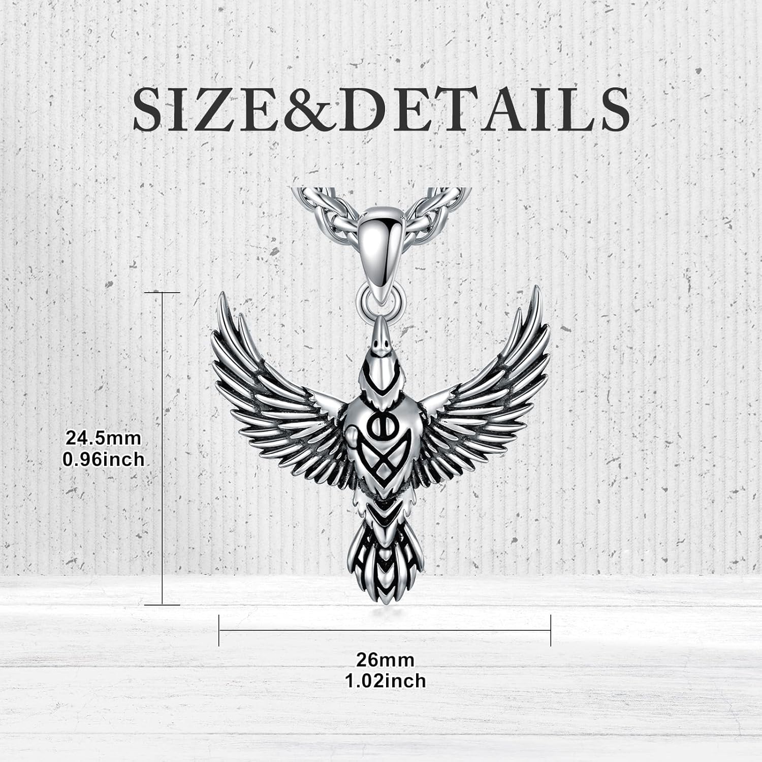 Raven Necklace 925 Sterling Silver Celtic Flying Raven Pendant Crow Jewelry Gift for Men Women - Image 6