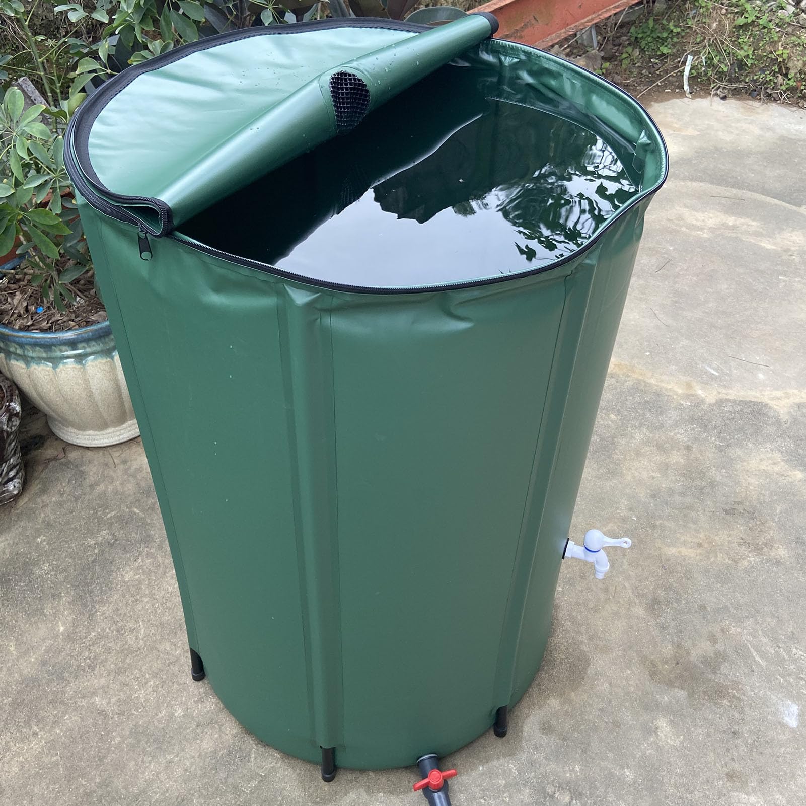 Serbatoio acqua piovana – Botte raccolta acqua piovana | 250 l – 750 l 500 | l | serbatoio acqua piovana con rete filtrante, rubinetto e valvola di scarico | raccolta acqua piovana per giardino e