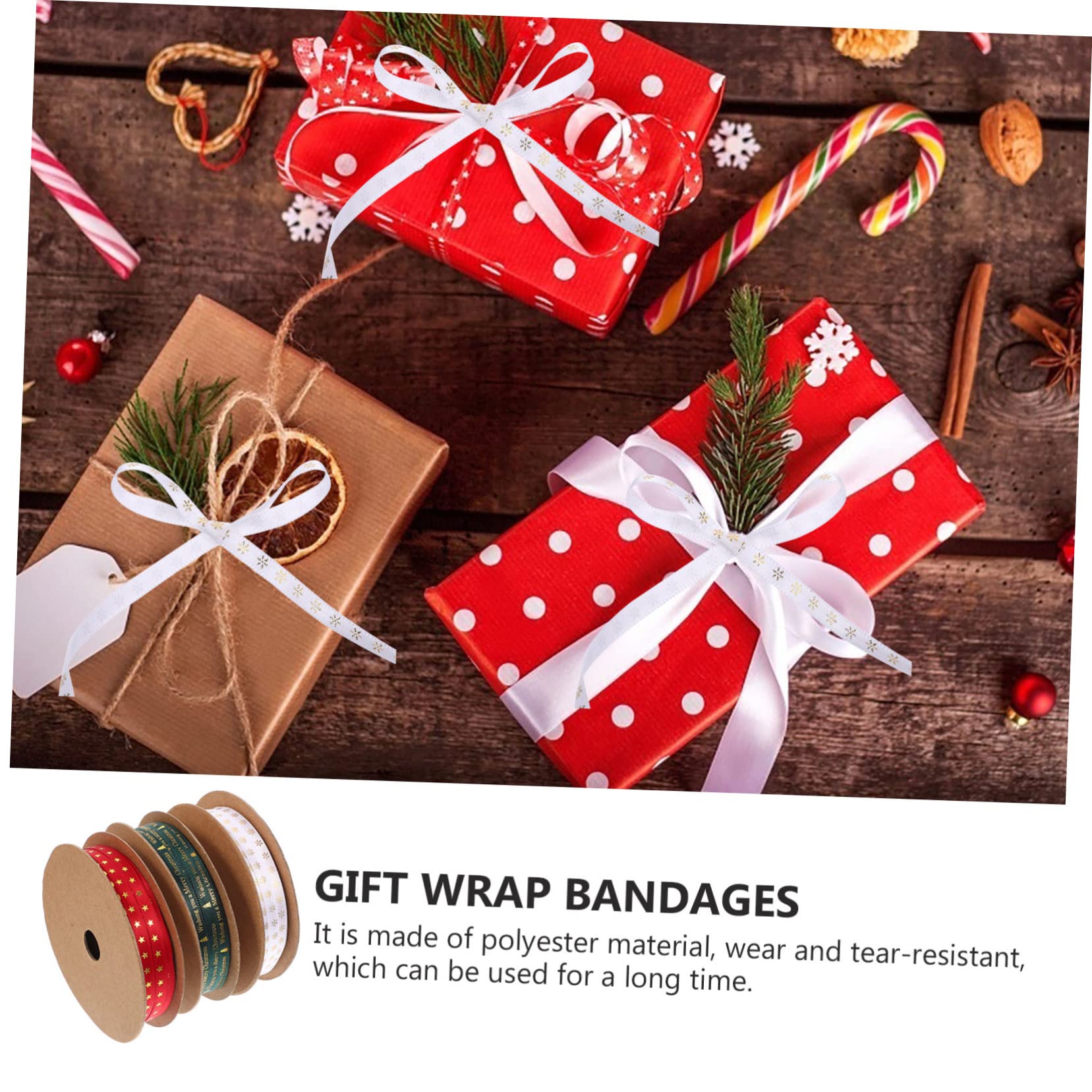 Housoutil 15 Rollen Weihnachtliches Dekoband Set Geschenkband mit Stern und Schneeflockenmuster Vielseitig für Diy Verpackung Basteln Handgewebte Schleifen Langlebig und Leicht zu Schneiden