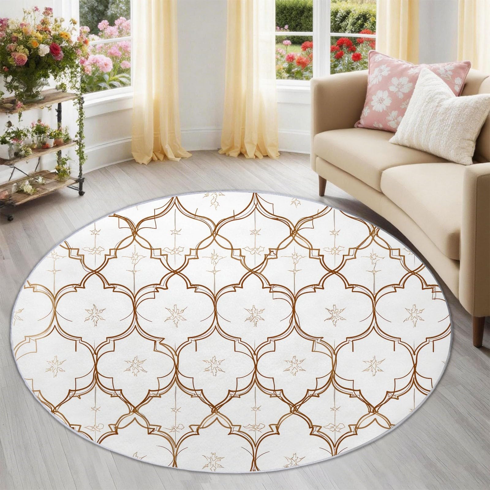 Tapis rond enfant antidérapant facile à laver et doux pour jouer