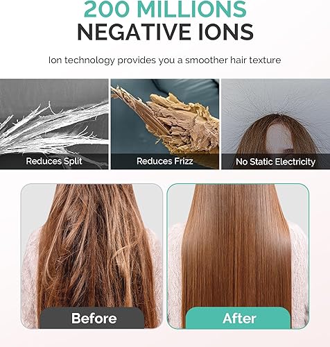 Miniatura 3 de MelodySusie Kit de secador de pelo compacto para mujer, 120,000 rpm, 1600 W, secado rápido, de alta velocidad, kit de regalo con difusor, cepillo