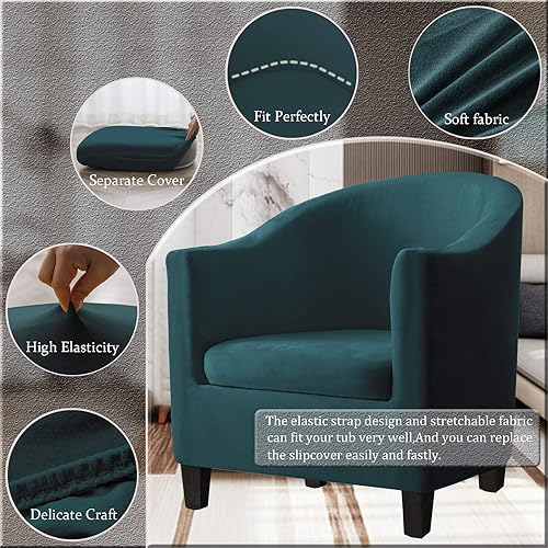 Miniatura 2 de Fundas de terciopelo para sillones, fundas de elastano para sillones, fundas elásticas para sillas de bañera, fundas protectoras para muebles, funda