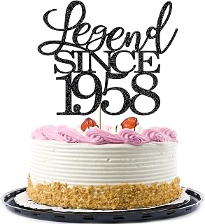 legend since 1958 cake topper 67th birthday happy birthday cake topper men and women cheer 67years old handmade black glitter cake decoration