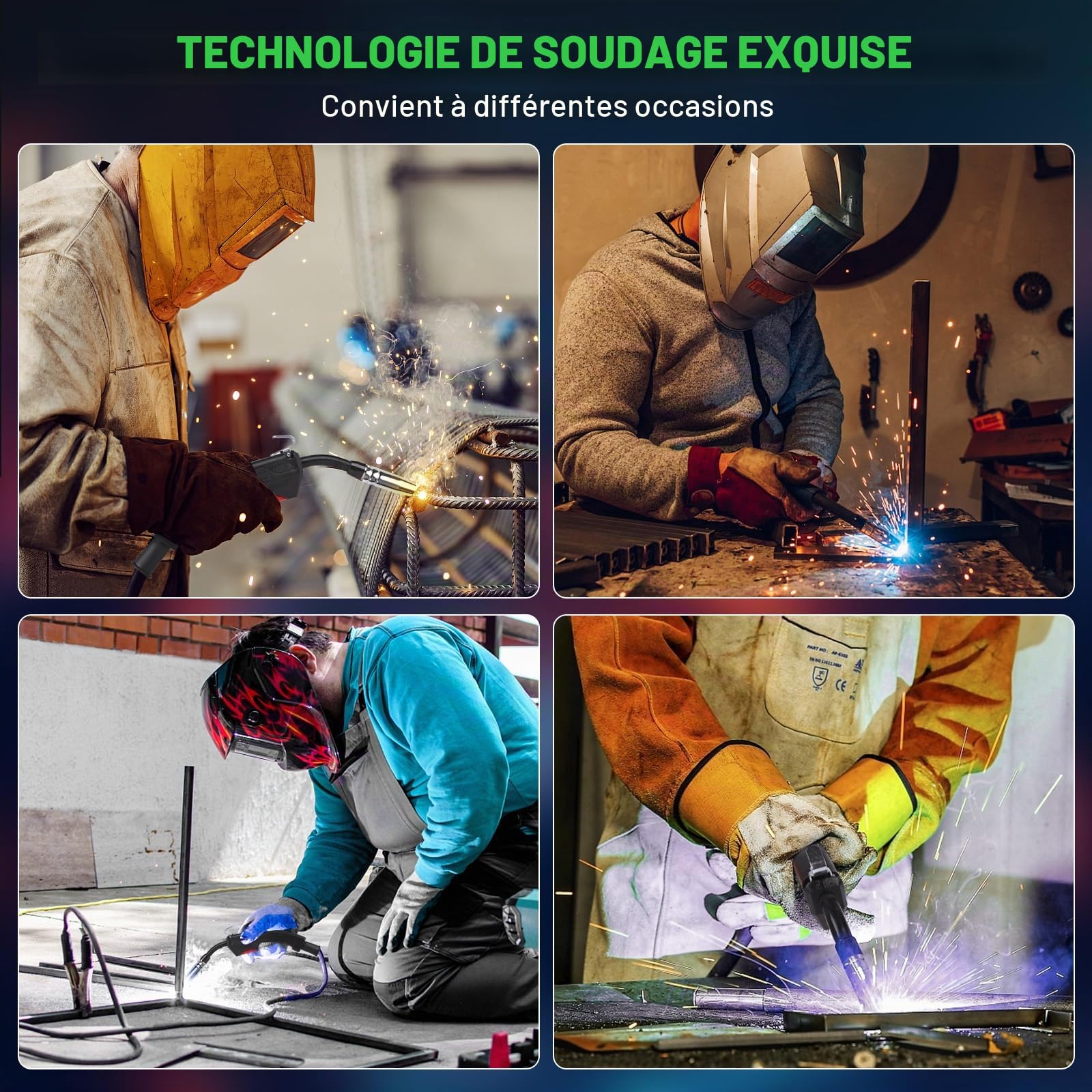 Soudeuse MIG200 200A 240V – Appareil multifonction 4-en-1 pour MIG (Gaz/Noyau à flux), Lift-TIG, MMA (soudure manuelle), mode synergie et écran LED