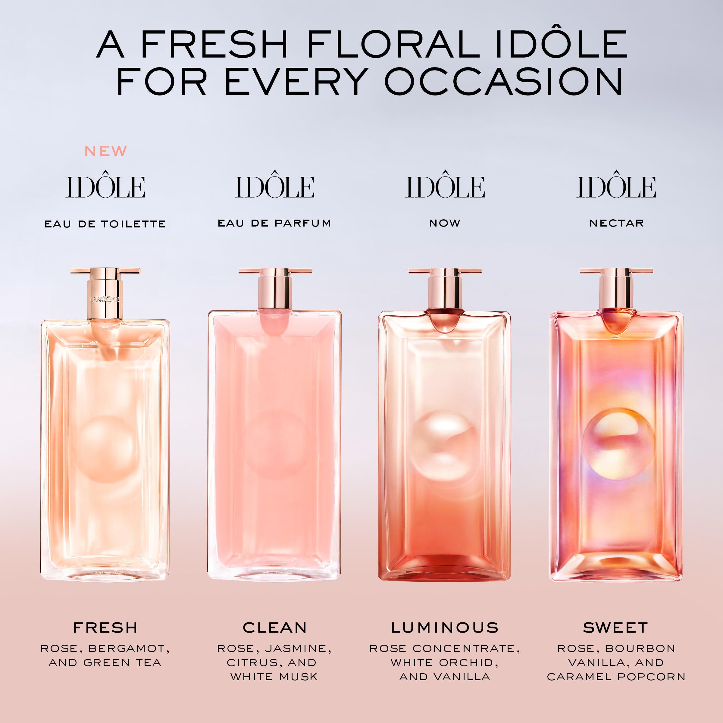Lancôme Idôle Eau de Toilette - Fresh & Energizing Women's Perfume - Long Lasting Fragrance with Notes of Green Tea, Blooming Roses & Fresh Bergamot