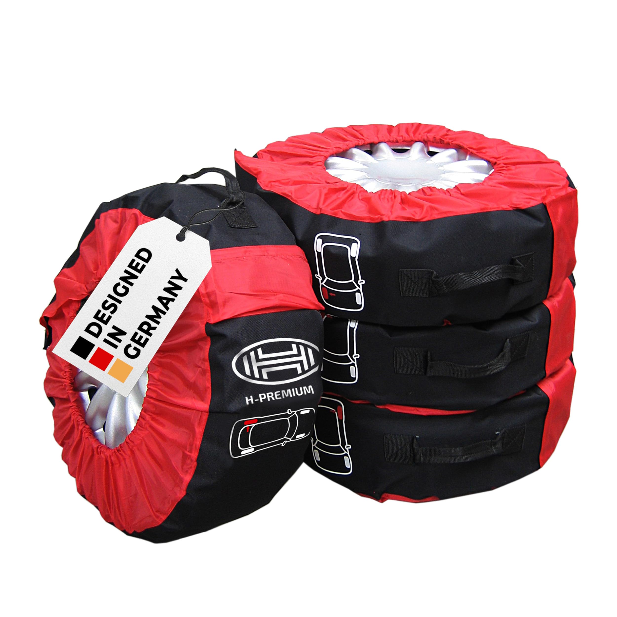 HEYNER® Reifentaschen Set Reifenschutzhülle 4er Set wasserabweisend waschbar inkl. Tasche 14-18 Zoll