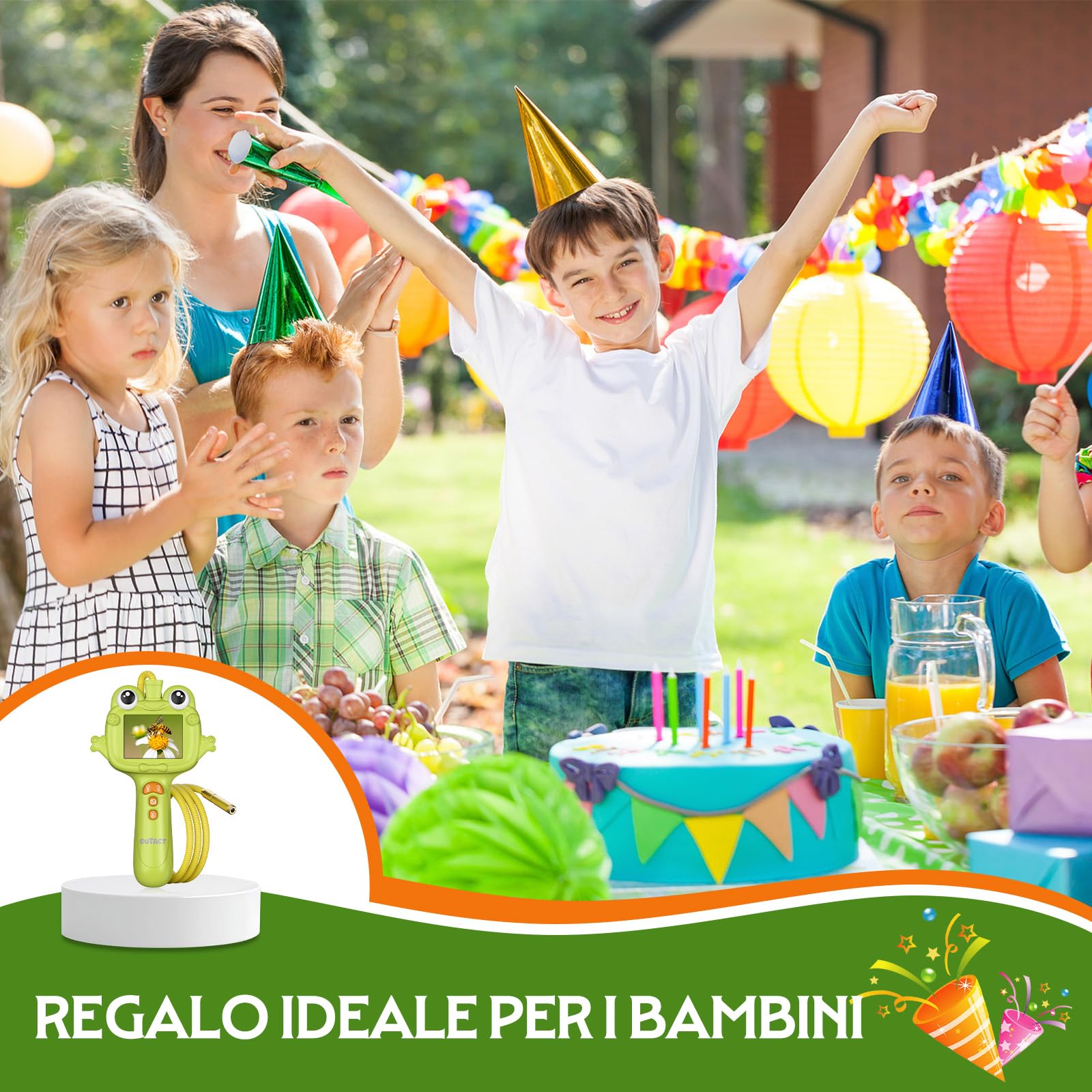 Endoscopio per Bambini,Impermeabile IP67 con 8 LED,giocattoli educativi per Ragazzi e Ragazze 4-12 Anni,Giocattoli per Esplorazione All'aperto,Regalo di Compleanno di Natale