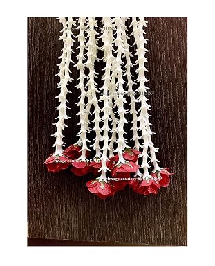 SPHINX Artificial rajnigandha Buds Rose Strings for Home Function Festive Decor Wedding haldi Ceremony Pooja Housewarming Decorations Approx 2.5 ft Height - (Red, 6 Pieces)