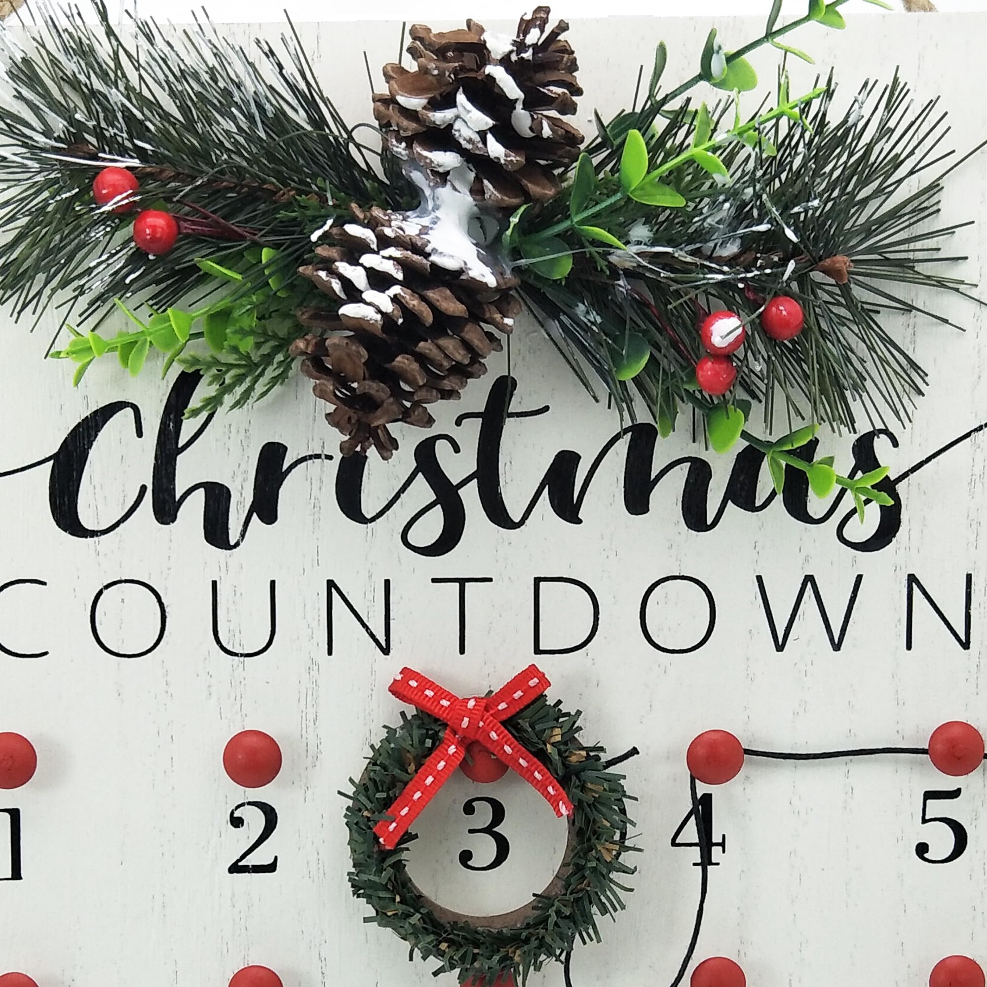 ZiMiu Christmas Countdown Pine Cones Wreath Calendar Advance Count Down ...