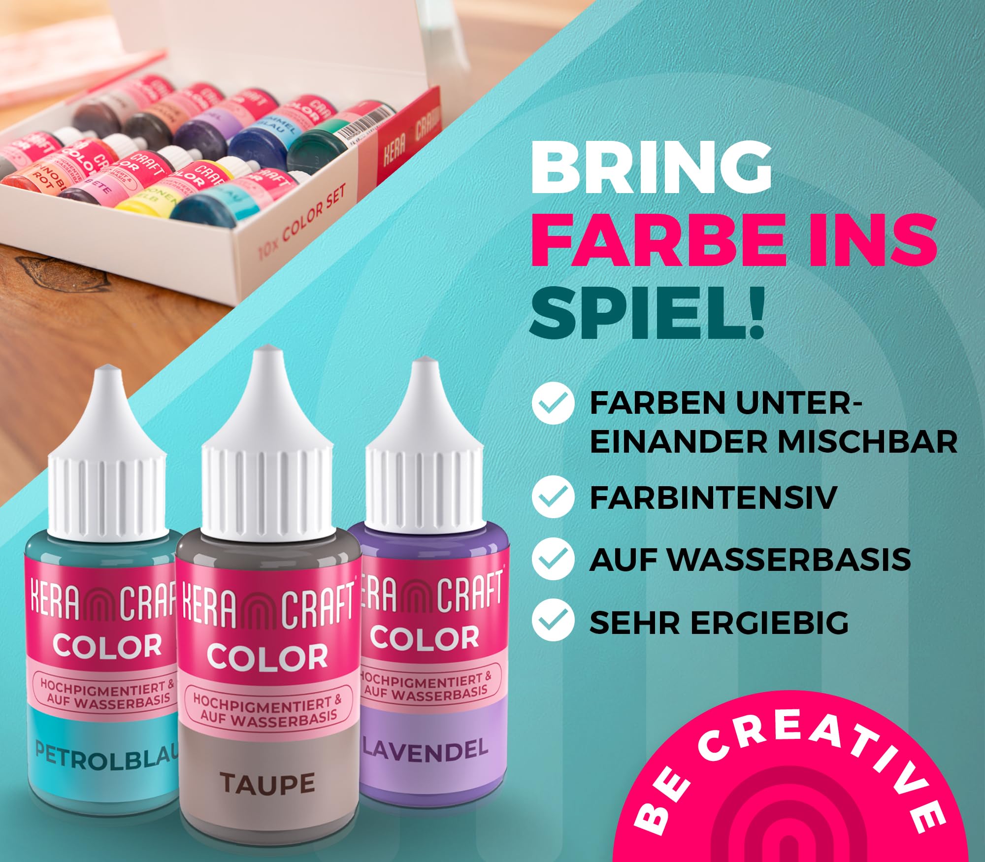 KERACRAFT Color Lot de 10 pigments de couleur pour poudre de coulée 25 ml