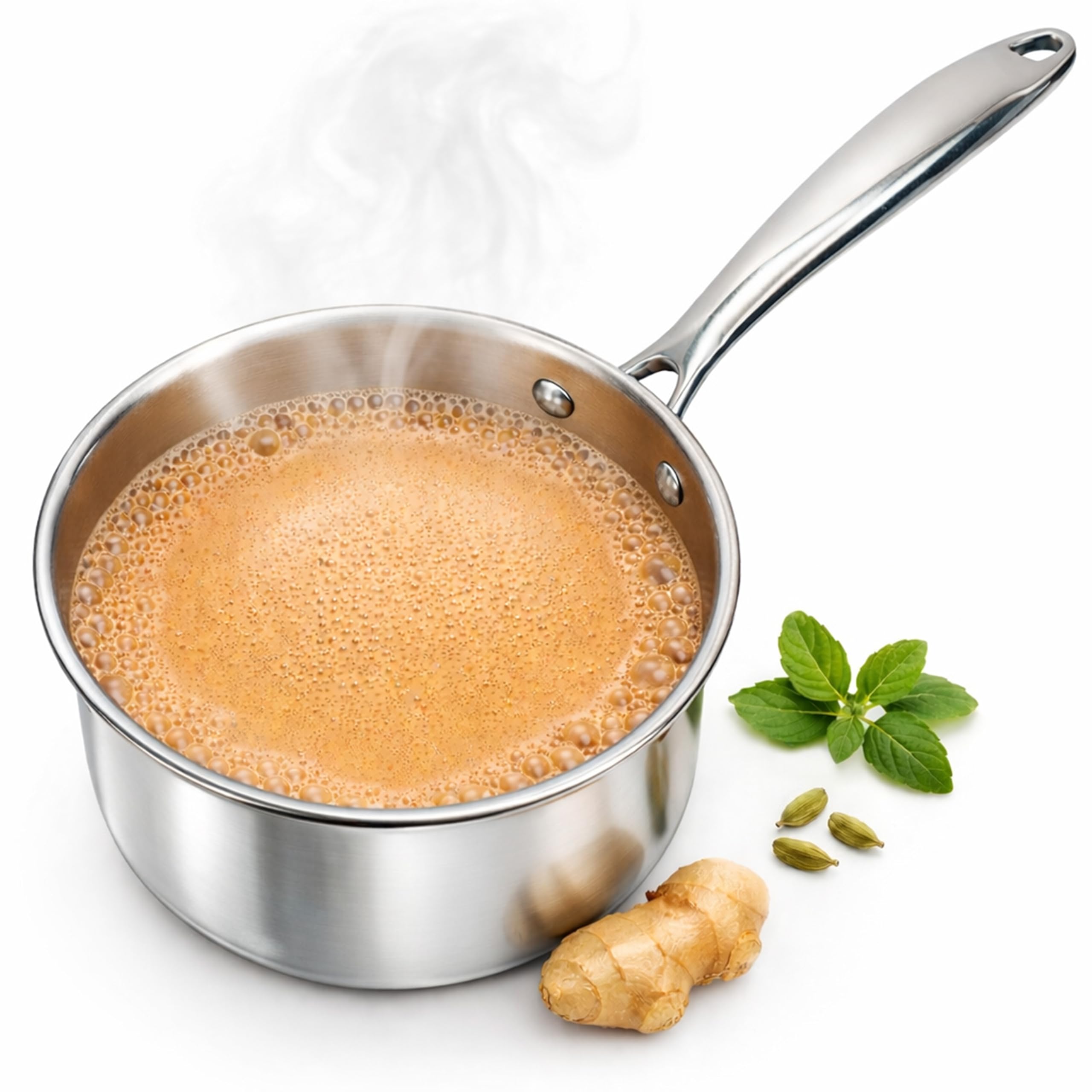 SOLARA Sterra Triply Bottom Stainless Steel Sauce Pan, Tea Pan, Chai Pan, Small Pan, 16Cm/6.2Inch, 1.7 Liter, 0.56Kg, Induction Friendly, 3-Layer Thick Bottom, 100% Toxin-Free-image-24
