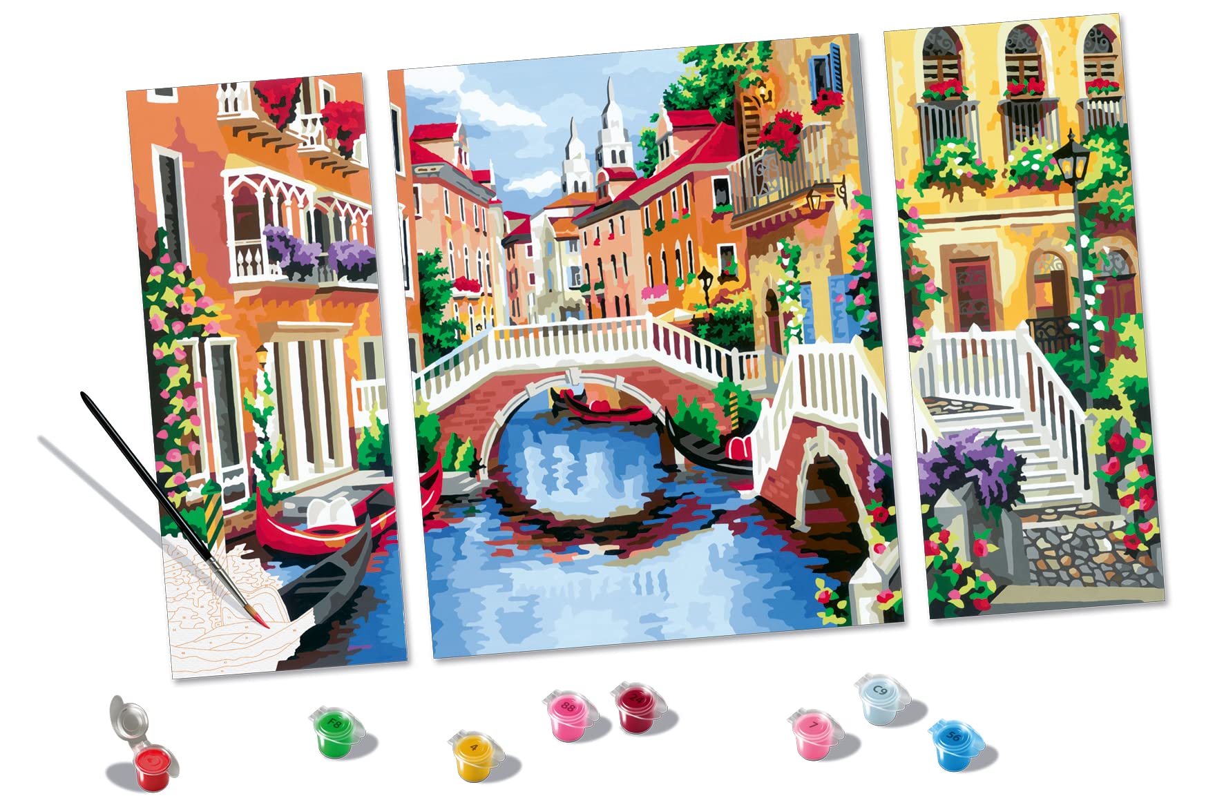 Ravensburger CreArt Venezianische Träume - Malen nach Zahlen für Erwachsene | DIY Malset mit Pinsel und Acrylfarben, 80 x 50 cm, Geschenk für Frauen und Männer