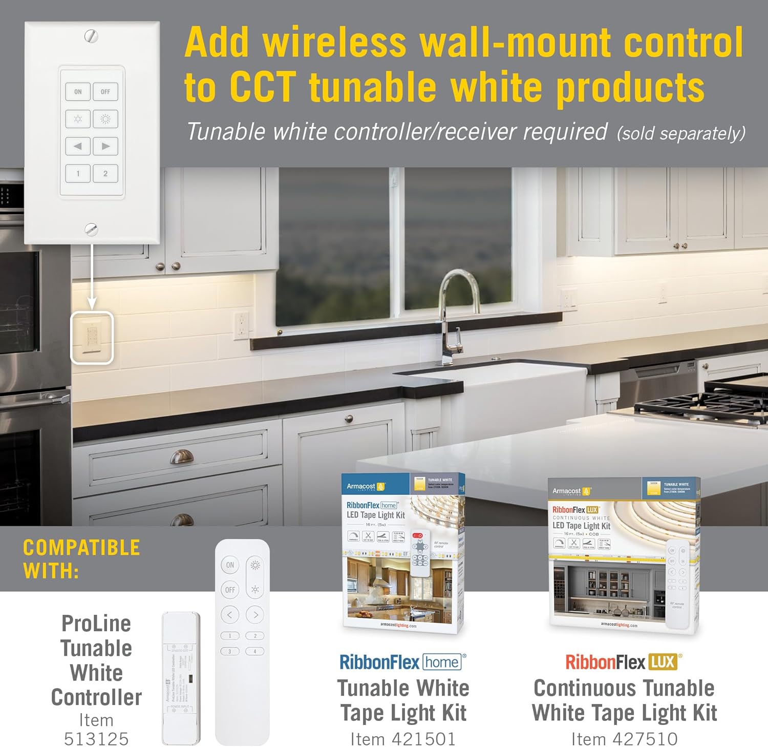 Armacost Lighting Wireless Light Switch for CCT Tunable White LED Lights 523423
