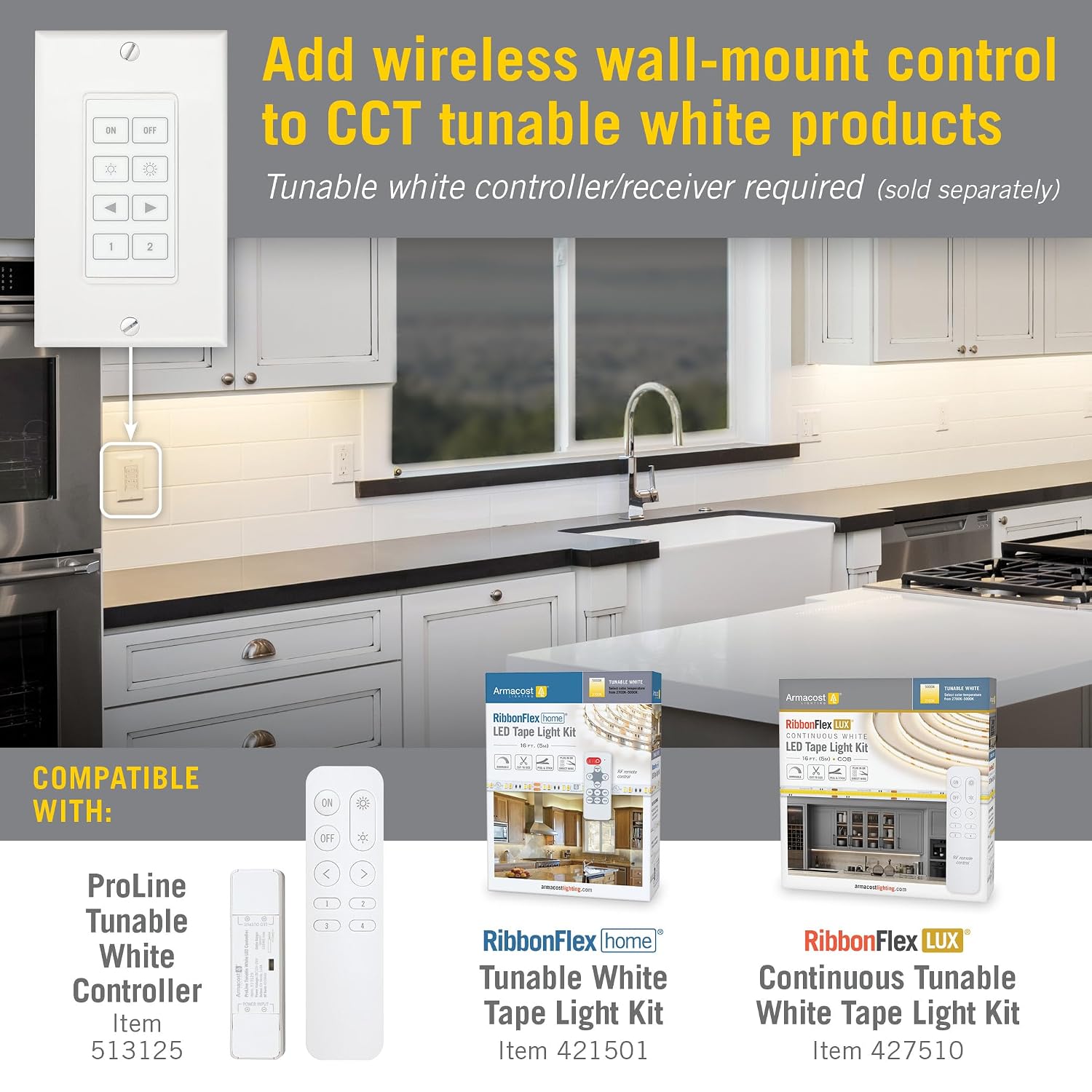 Armacost Lighting Wireless Light Switch for CCT Tunable White LED Lights 523423 image 2