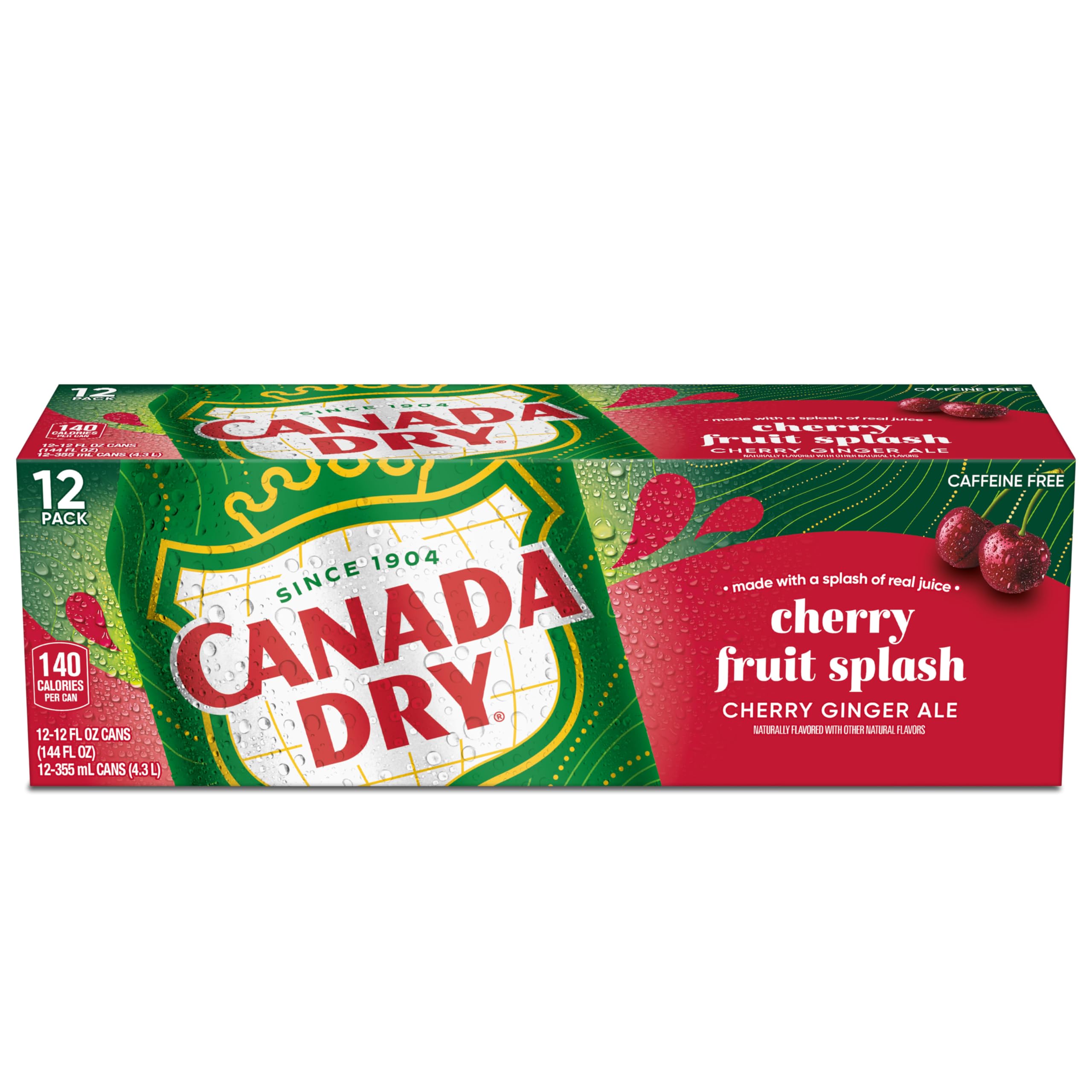 Canada Dry Cherry Gingerale Fruit Splash 340 ml, 12 Stück