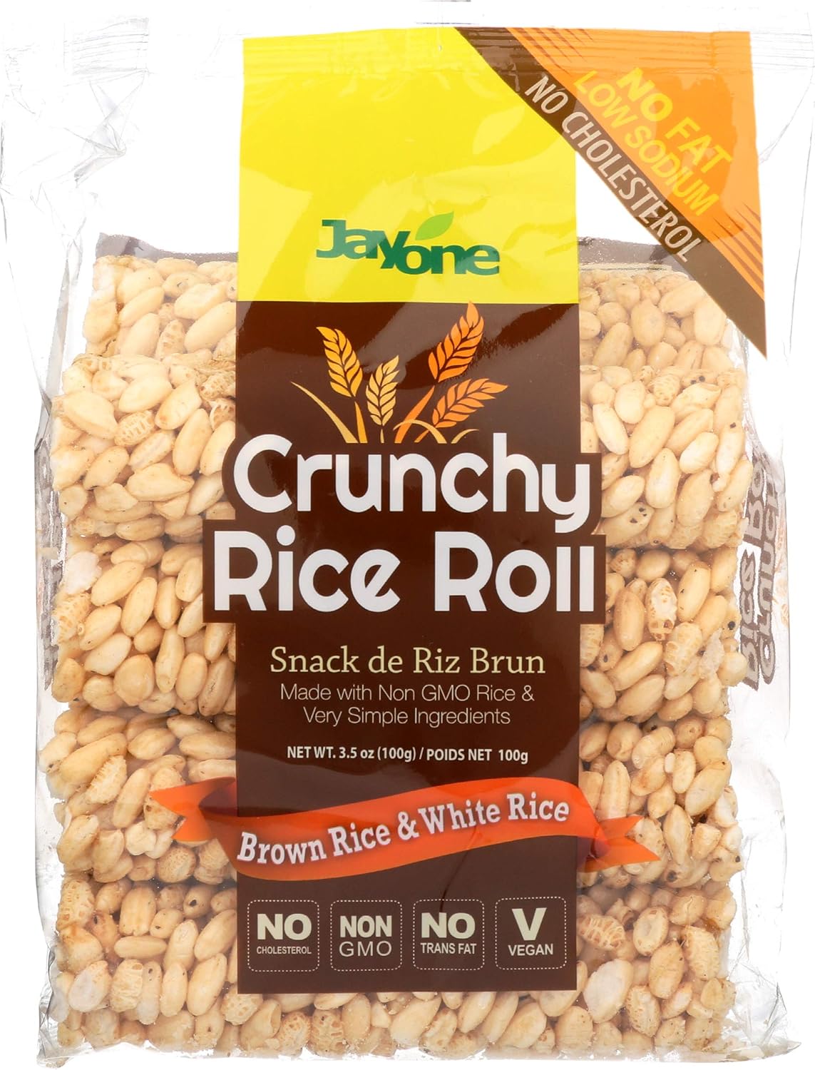 J1 Crunchy Rice Roll, Brown Rice and White Rice, 3.5 oz