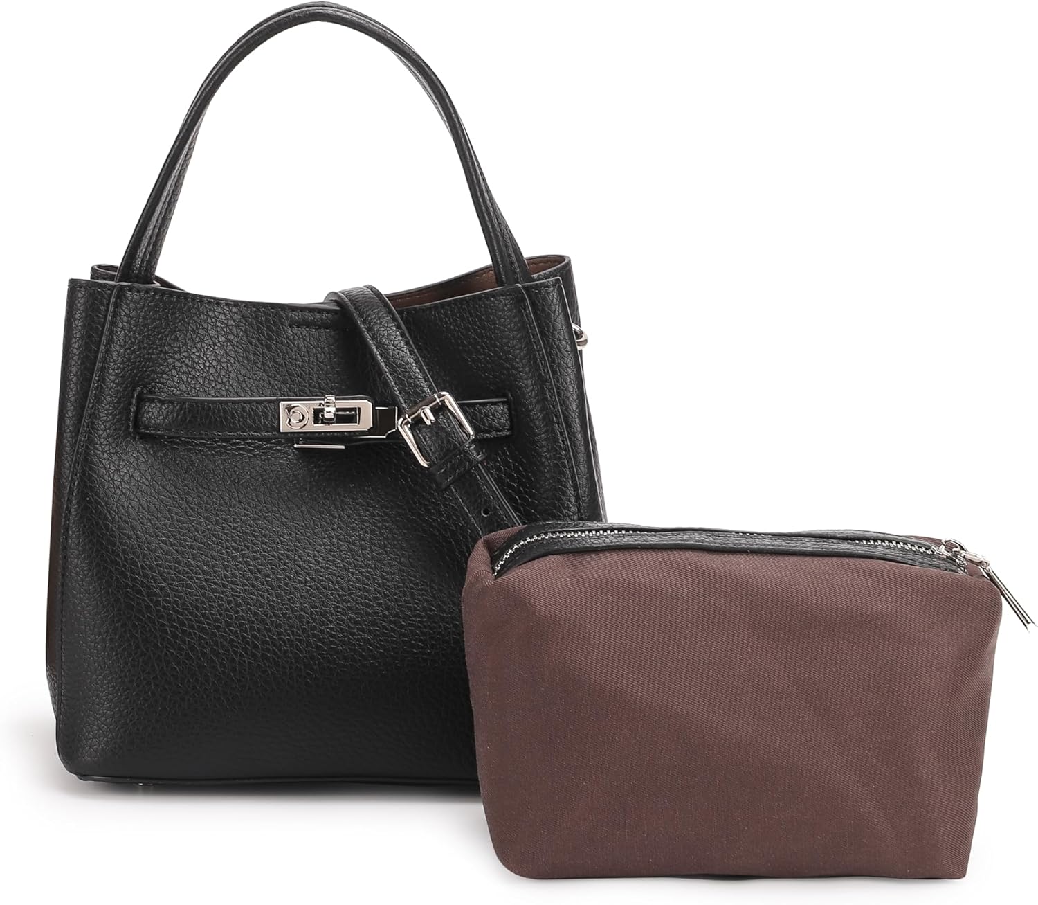 Ladies' wallet, light luxury bucket bag, lychee patterned handbag, high-end sense, one shoulder versatile crossbody bag - Image 8