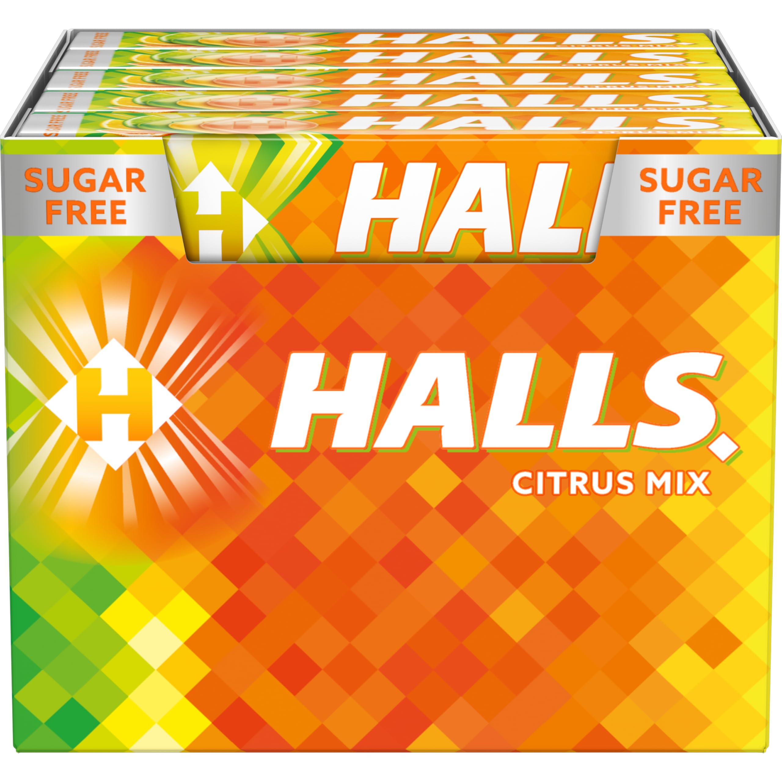 Halls Citrus Mix Caramelo Sin Azúcar Caja 20 Sticks 32 g