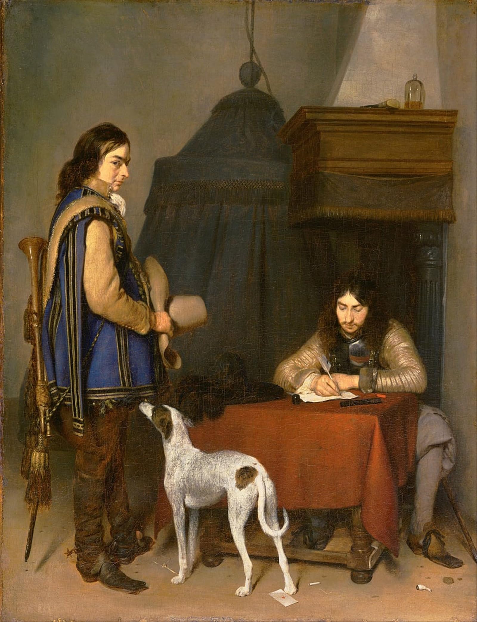 SERENDIPITP Retro Picture Poster Wall Art Pictures Painting Officer Writing a Letter by Gerard Ter Borch Wall Art Canvas Print for Wall Decor 60x90cm