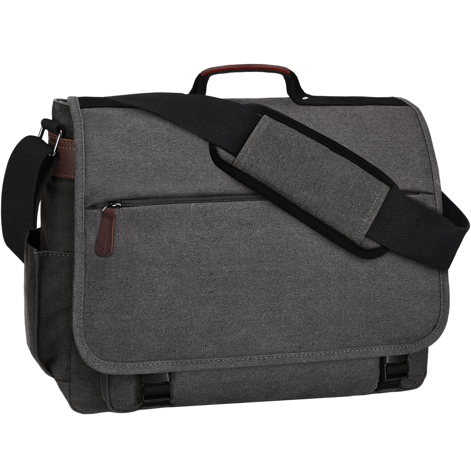 Eshow Męska torba na ramię z płótna, torba listonoszka, torba na laptopa o przekątnej ekranu 14", torba męska premium, torba na ramię, torba kurierska, torba robocza do pracy, na uczelnię, czas wolny