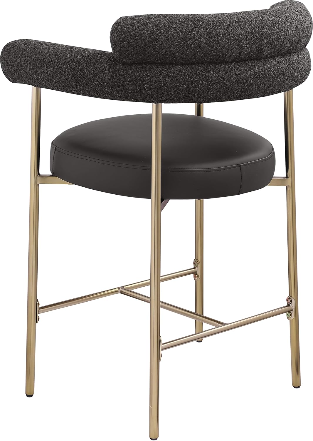 Meridian Furniture Blake Black Boucle Fabric Counter Stool (Set of 2)